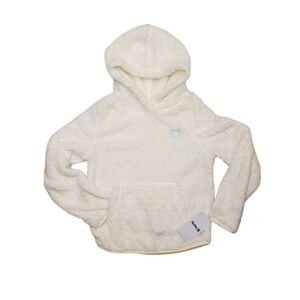 NWT ROXY Size Small Girls Cream Marshmallow Fleece Pullover Hoodie